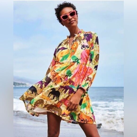 J Crew Tiered Popover Dress in Ratti
Safari Print - Picture 2 of 15